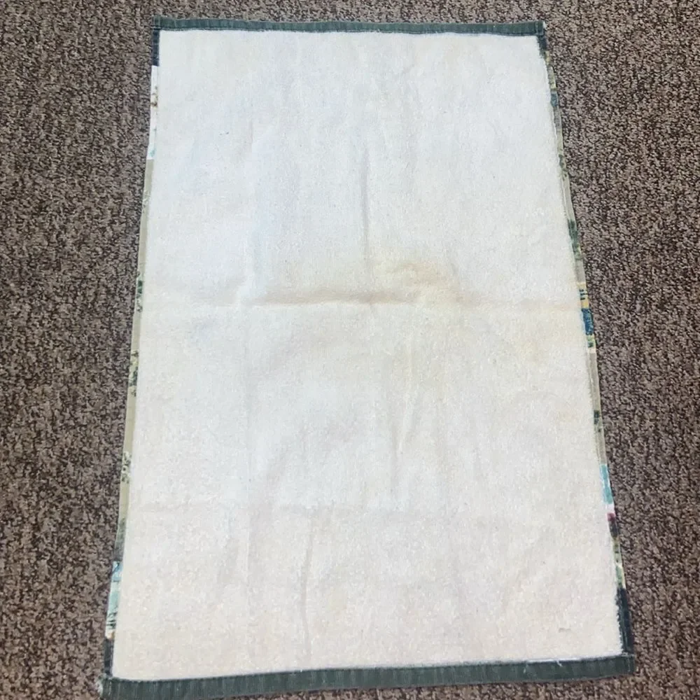 Vintage Bath Towel Farmhouse Print Rug No Tag